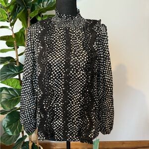 Elegant Black and White Women's Blouse